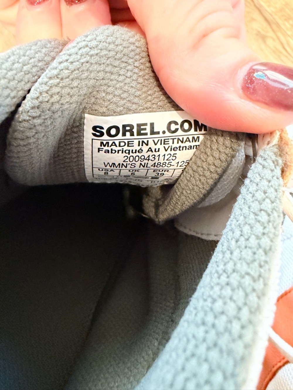 Sorel Womens White, Orange & Tan High-Top Sneakers - Picture 3 of 3